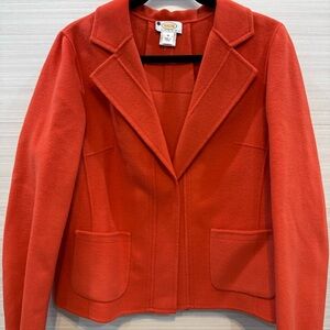 Talbots 100% Wool Orange Blazer Jacket size 12P